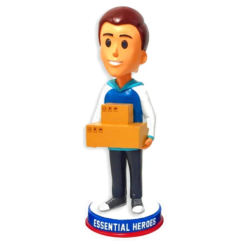National Bobblehead Hall of Fame and Museum Delivery Driver Mail Carrier Postal Caregiver Heroes Bobblehead Male Light