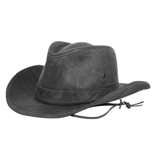 BERTEIL Men's Cotton Outback Hat with Chin Cord