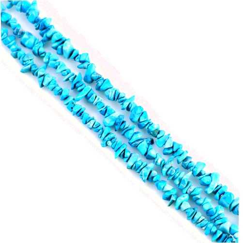 Gemmartusa Chip and Rondelle Turquoise Chip Beads Stones, Irregular Shaped Chip Loose Beads Strands for Jewelry Making, AAA+ Quality Semi-Precious Chip Beads, Necklace, 1 Strand 34”, 4-6mm, GM GemMartUSA (CHTR-70001)