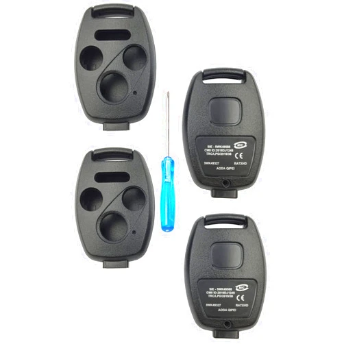 HERKIOCIO Replacement Key Fob Shell Case Fit for Honda Accord Civic Ex Pilot Fit Keyless Entry Remote Key Housing with Screwdriver (3+1Button 2pcs)