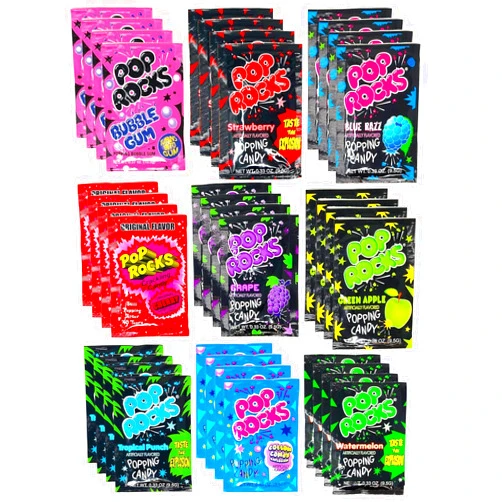 Pop Rocks Candy Variety Pack Popping Candy - Pop Rocks Bulk Candy, Nine Different Flavors Bulk Pop Rocks Popping Candy (36 Count)