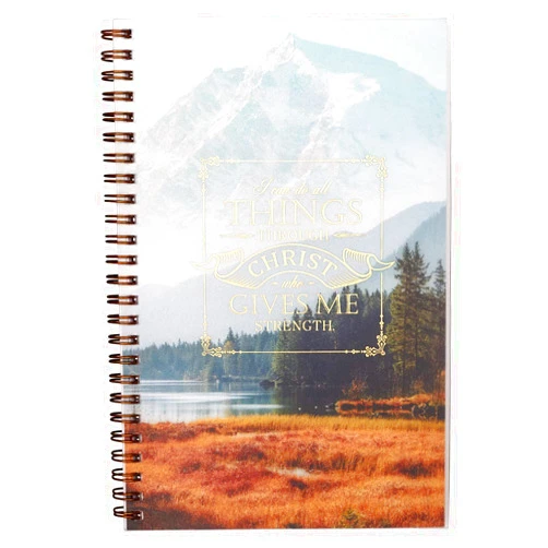 By Christian Art Gifts (Author) Christian Art Gifts Notebook All Things Through Christ Philippians 4:13 Bible Verse Inspirational Writing Notebook Gratitude Prayer Journal Flexible Cover 128 Ruled Pages w/Scripture, 6 x 8.5 Inches