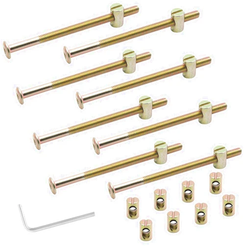 Biaungdo M6 x 100mm Bunk Bed Bolts, Hex Drive Socket Furniture Barrel Screws Bolt Nuts Furniture Crib Baby Bed Bolt with Wrench(12 Pcs)