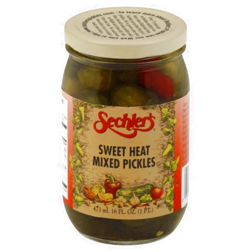 SANQIZ SECHLERS, PICKLE SWT MIXED HEAT, 16 OZ, (Pack of 6)Q