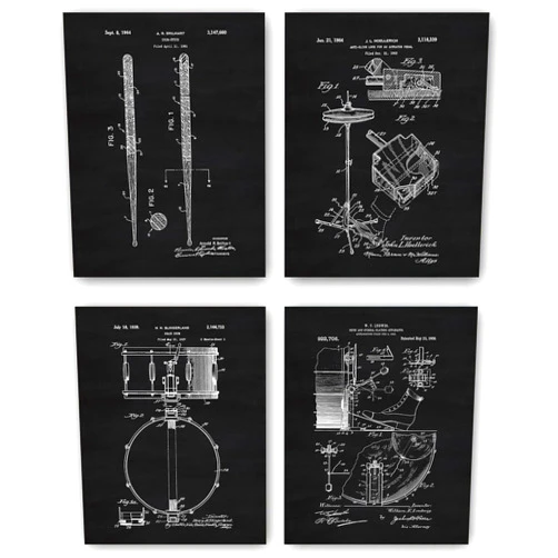 DXOAGXQ Black and White Musical Instrument Wall Art,Vintage Music Art Poster,Music Living Room Aesthetics Wall Decor,Music Gift Idea for Home or Office(8