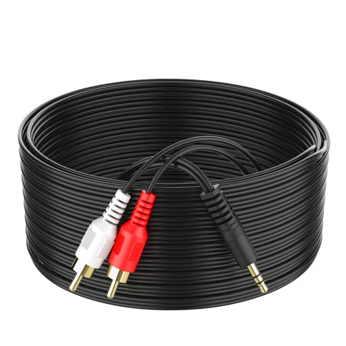 Abireiv 3.5mm to RCA Cable 10ft 3.5mm TRS Male to 2RCA Male Stereo Y Splitter RCA Cord Compatible with Echo Dot, Smartphone, MP3, Tablet, Stereo Receiver, Car, Speaker, HDTV ect.