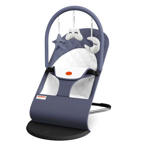 Mommyhug Portable Baby Bouncer Seat for Infants, 0-18 Months, 3 Modes of Use with Rocker & Stationary Options, Ergonomic Infant Chair with Hanging Toys – Grey