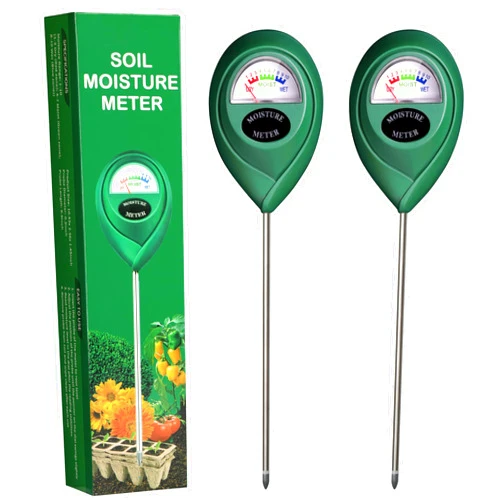 iPower Soil Moisture Meter, Plant Water Monitor Hygrometer Sensor for Garden, Lawn, Farm Indoor & Outdoor Care, 2 Pack, Green