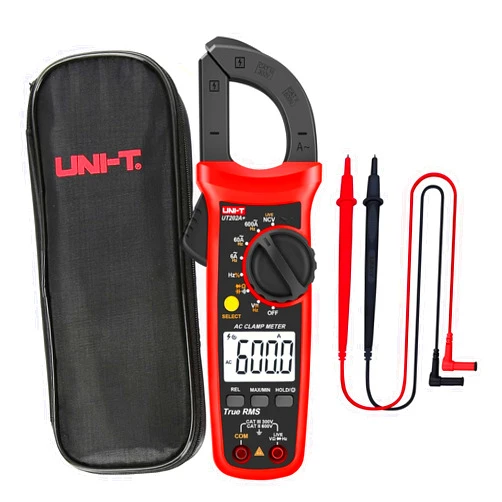 UNI-T UT202A+ Digital Clamp Meter Multimeter Tester AC/DC Current & Voltage, Auto-ranging 6000 Counts Voltage Meter, Measuring Temperature Continuity Diode NCV, Tester Electric.