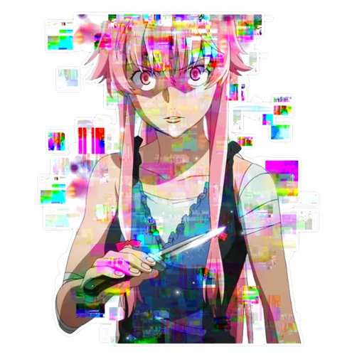 SMJ Designs Yuno Gasai Glitch Sticker Vinyl Waterproof Sticker Decal Car Laptop Wall Window Bumper Sticker 5