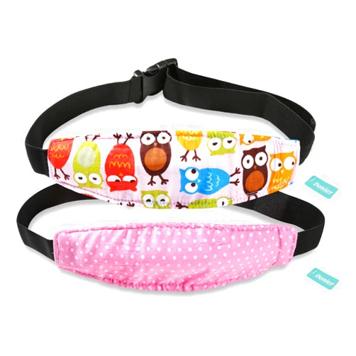 Donier 2 Packs Toddler Car Seat Neck Relief and Head Support, Pillow Support Head Band Easy Installation On Most Convertible Seats and Safety to Babies and Kids(Pink）