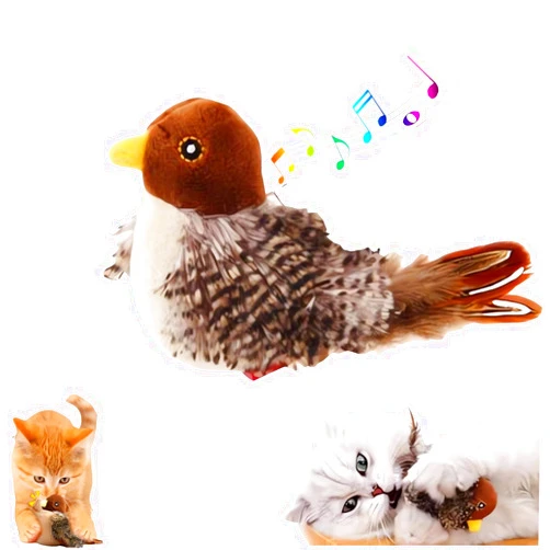 DABATO Interactive Chirping Bird Cat, Cat Toy, Simulated Chirping Bird, Realistic Bird Plush Cat Toy, Chirping Bird Cat Toy, Melody Chaser Cat Toys, Cat Toys for Bored Indoor Adult Cats (1 PC)