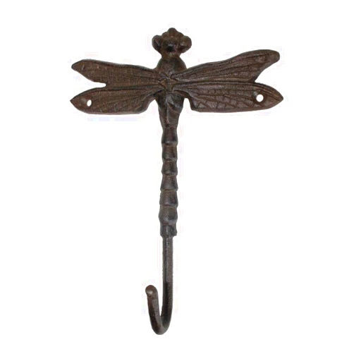 MYXBJ Statues and Sculptures Cast Iron Hook Dragonfly Single Hook Key Coat Hook Wall Hanging Wall Decoration Clothes Hook Home Decoration Animal Sculpture