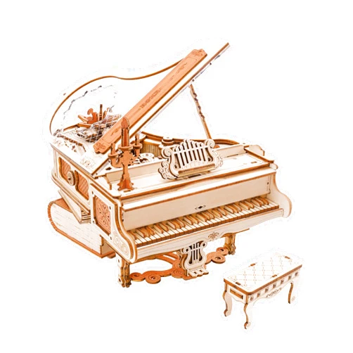 ROKR 3D Wooden Puzzles for Adults 223pcs Piano Model Kit 1:20 Scale Building Puzzles Wooden Music Box Unique Gift for Men Women Hobbies for Birthday Christmas