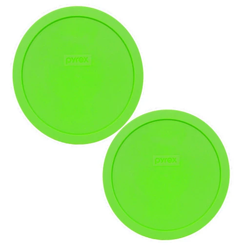 Pyrex Bundle - 2 Items: 7402-PC 6/7-Cup Green Plastic Food Storage Lids