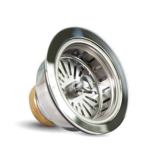 HIGHCRAFT 9735 Heavy Duty Kitchen Sink (3-1/2 Inch) Stainless Steel Drain Assembly With Strainer Basket KOHLER Style Stopper, 1.79