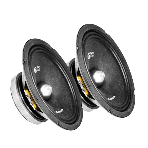 Genius Audio GPRO-M148B 8 Inch Midrange Speaker 300 Watts Max - 150 Watts RMS Pro Audio Speakers Aluminum Bullet Steel Basket Car Audio Speaker Ferrite Magnet 4 Ohm Reinforced Paper Cone