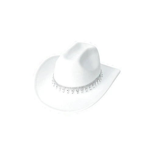 Verdusa Women's Western Boho Cowboy Hat Rhinestone Sequin Wide Brim Cowgirl Hat
