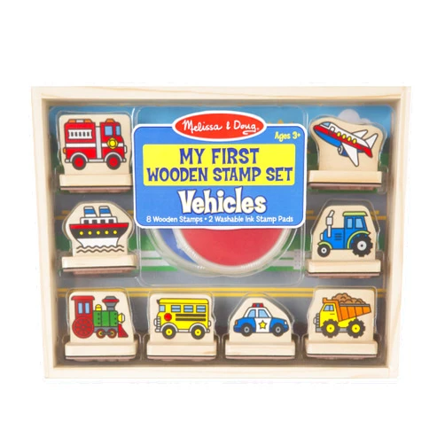 Melissa & Doug My First Wooden Stamp Set - Vehicles