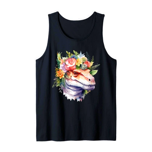 Cottage Core & Fairies Graphic Aesthetic Cottagecore Aesthetic Dinosaur Fairycore Flower Crown Fairy Tank Top