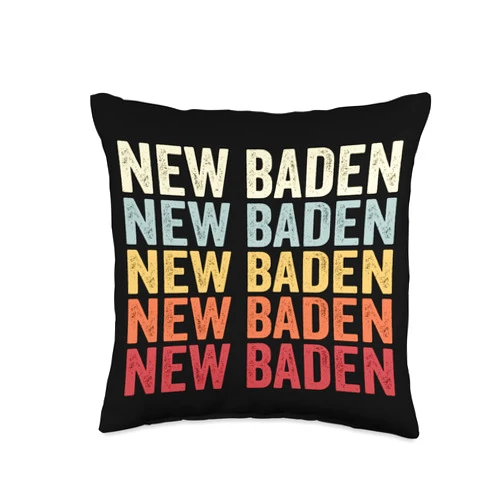 New Baden Illinois New Baden IL Retro Vintage Text Throw Pillow