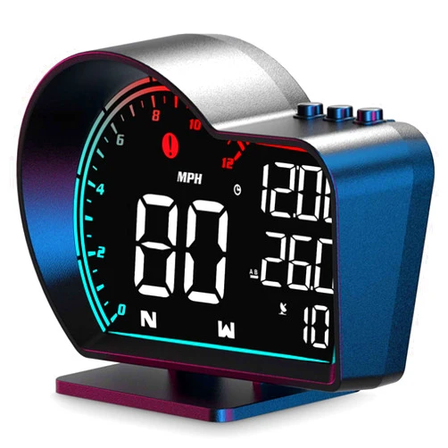 ACECAR Digital GPS Speedometer Universal Car Head Up Display with Speed MPH Compass Direction Fatigue Driving Reminder Driving Distance Altitude Overspeed Alarm HD Display HUD for All Vehicle