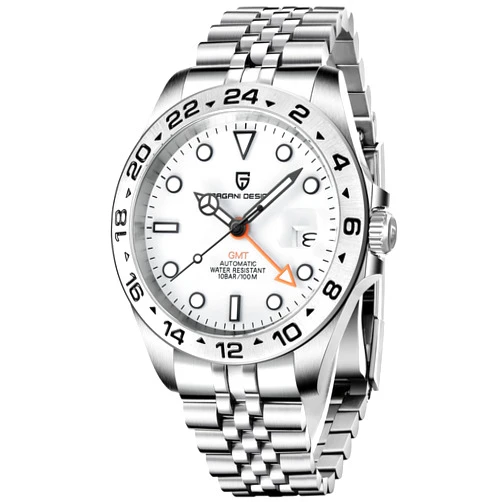 PAGRNE DESIGN Pagani Design Watches for Men Automatic Mechanical GMT 42mm Sport Waterproof Stainless Steel Sapphire Glass Wrist Watch