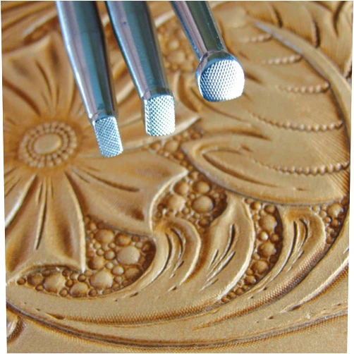 Pro Leather Carvers Checkered Steep Angle Beveler Leather Stamps, Set of 3, Stainless Steel Leather Stamping Tools, Zhong Jiang