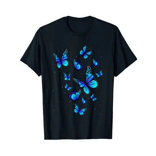 Cute Entomology and Gardening Insects Blue Butterfly Art Garden Beautiful Butterflies T-Shirt