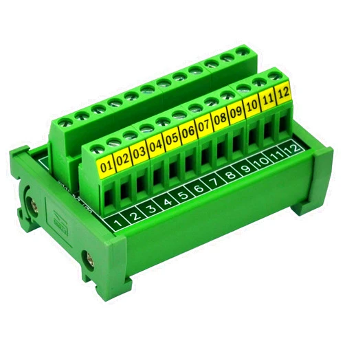 OONO DIN Rail Mount 24A/400V 12 Position Screw Terminal Block Distribution Module