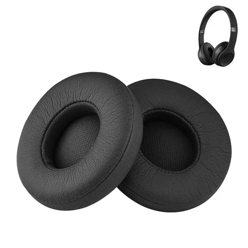 NoxcDvxo Esen Solo 3 Earpad Replacement Solo 2 Ear Pads Cushion Accessories Compatible with Beats by Dre Solo3/Solo2 Wireless A1796/B0534 Headphones, Made of Protein Leather Memory Foam (Black)