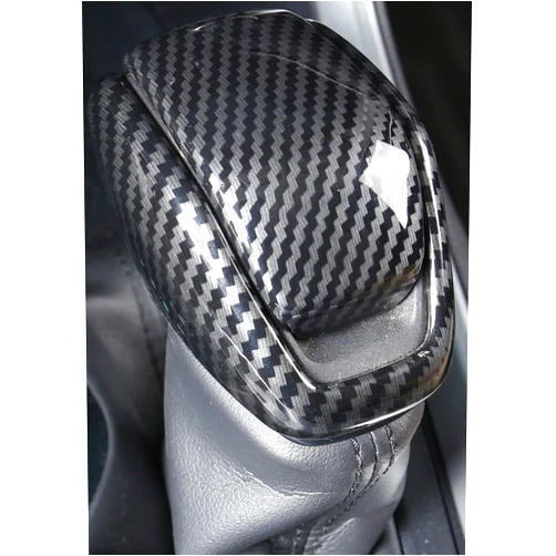 YAKANEY for Totoya RAV4 2019-2025 Gear Shift Knob Cover, Carbon Fiber Grain Interior Protective Gear Shift Trim for Toyota Highlander 2020-2026- Carbon Fiber