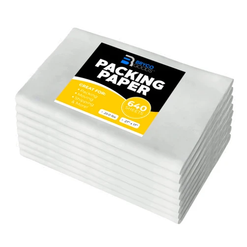 Bryco Goods Packing Paper Sheets for Moving - 20lb - 640 Sheets of Newsprint Paper - Must Have in Your Moving Supplies - 27