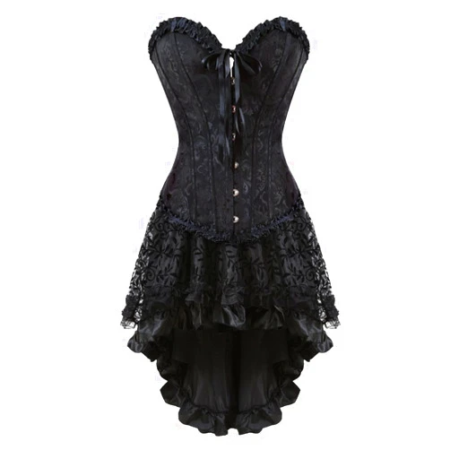 Kranchungel Corset Dress Halloween Costumes: Women Steampunk Corset Skirt Renaissance Corset Dress Burlesque for Themed Party