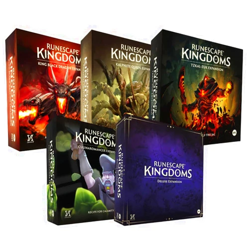 SFG Steamforged Games, RuneScape Kingdoms The Board Game Bundle: King Black Dragon, Kalphite Queen, TzKal-Zuk, Culinaromancer, and RuneScape Expansion (5 Items)