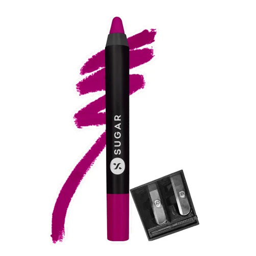 SUGAR Cosmetics Matte As Hell Crayon Lipstick12 Baby Houseman (Deep Pink) Highly pigmented, Creamy Texture, Long lasting Matte Finish