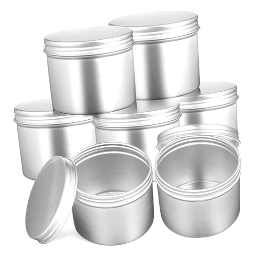Gogogmee 20 Pcs Round Sealed Aluminum Box Candle Storage Jars Candle Making Tin Aluminum Gram Jar Mini Candles Tin Containers Tinplate Candle Jar Aluminum Tin Cans with Lids Cannaburst Tin