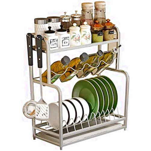 SZYARA Dish Drainer Kitchen Dish Rack Tableware Storage Rack Holder Shelf Stainless Steel Cutlery Dish Drying Rack Storage Holders Dish Rack