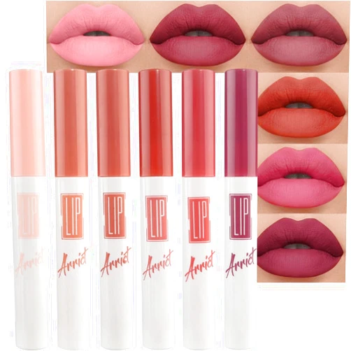 evpct 6Pcs Matte Liquid Lipstick Set labiales mate 24 horas originales matte larga duracion 24 Dark Rose Red Pink Mauve Stay on Matte Lipstick Long Lasting 24 Waterproof Permanent Lipsticks 24 Hours 1