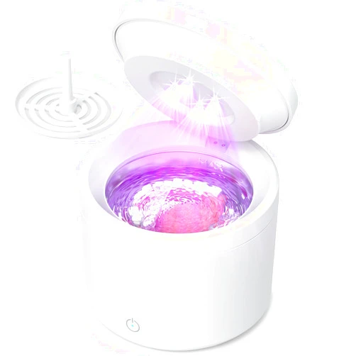 Acmeenjoy Ultrasonic Retainer Cleaner Machine 48000HZ, Denture Cleaner 200ML with Cleaning Basket, Suitable for Mouth Guard/Night Guard/Toothbrush Heads/Jewelry (White)