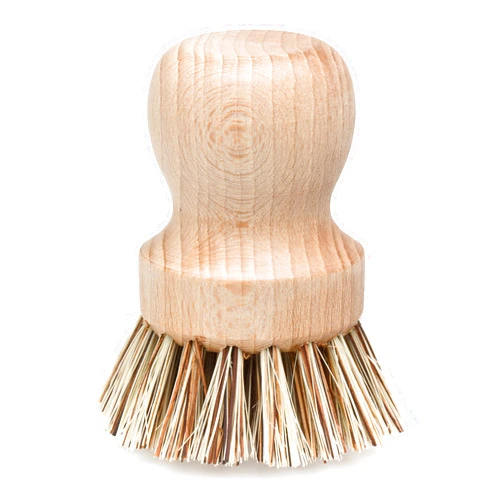 REDECKER Natural Fiber Bristle Pot Brush, Untreated Beechwood Handle, Heat-Resistant Union Fiber Head for Cleaning Pots, Pans and More, 2-1/2 inch Diameter - Beechwood Dish Brush - Beechwood Scrubber