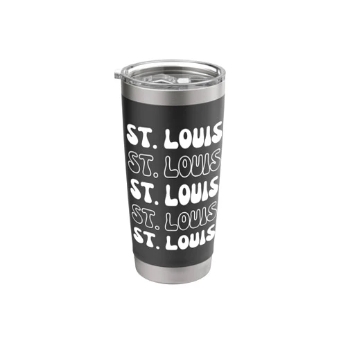 Retro Favorite USA City Apparel Gifts St. Louis USA - Groovy American City Vacation Souvenir Stainless Steel Insulated Tumbler