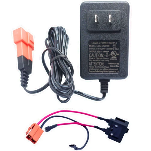 ToiCottage 12 Volt Battery Charger for Ride On Toys and Battery Wire 12V Kids Ride On Car Charger,12V Electric Car Riding Toy Battery Power and Charging Socket Adapter Square Plug