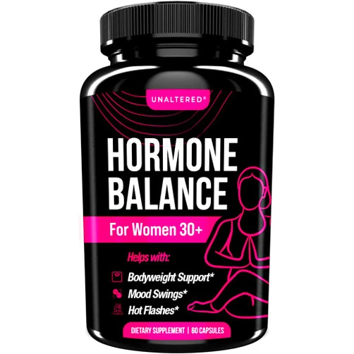 UNALTERED Hormone Balance for Women - First All in One Relief for Fatigue, Bloating, Hot Flashes, Mood Swings, and More - Natural Hormonal Support for PMS, Menopause, PMDD, PCOS - 60 Vegan Capsules