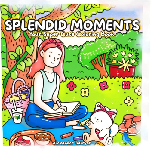 By Alexander Sawyer (Author) Splendid Moments: Your Super Cute Coloring Book, Hand-Drawn Illustration of Everyday Cozy Adventures of Girls and Their Cute Furry Friends! (Cozy Adventures Coloring Book)