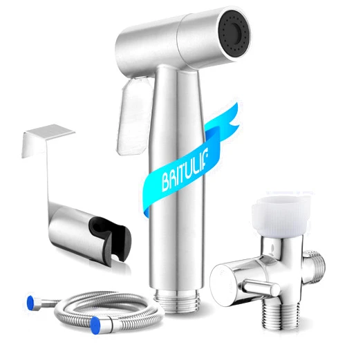 BRITULIF Handheld Bidet Sprayer for Toilet, Jet Sprayer for Toilet Muslim Shower, Adjustable Cloth Diaper Sprayer Bidets Attachment for Toilet, Toilet Sprayer with Bidet Hose for Feminine Wash