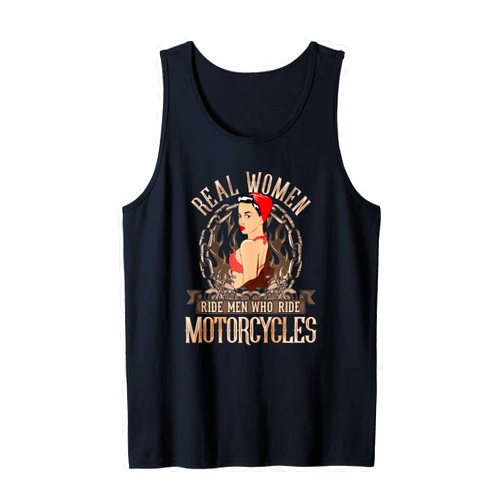 Sexy Motorrad Tees NYC Sexy Real Chick Ride Motorcycles Women Biker Babe Pin Up Tank Top