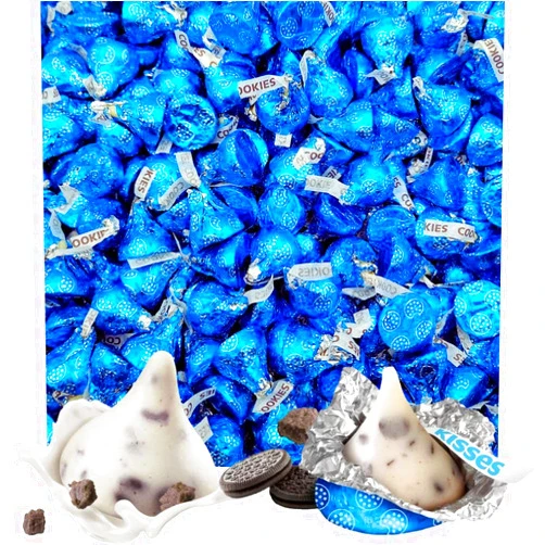 Sweetsome Hersheys Kisses Cookies and Creme Candy - White Creme with Crunchy, Chocolaty Cookie Bits – Individual Wrapped – Bulk Candy Pack -1 Pound (Pack of 1)
