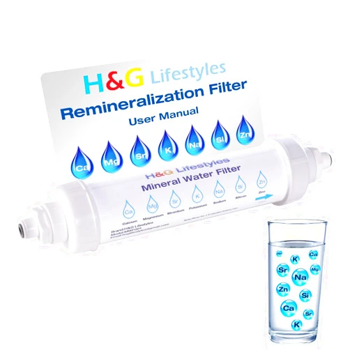 H&G Lifestyles Remineralization Filter Mineral Water Filter Minerals for Reverse Osmosis Water with 1/4