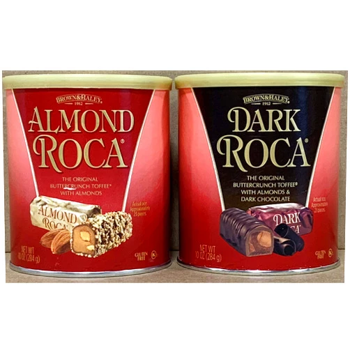 KC Commerce Almond Roca 10 Ounce Canister Variety Pack (Original and Dark Roca)